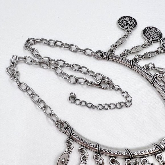 Up-Cycled - Paparazzi Treasure Temptress Antiqued Silver Faux Coin 16” Necklace - Picture 5 of 8